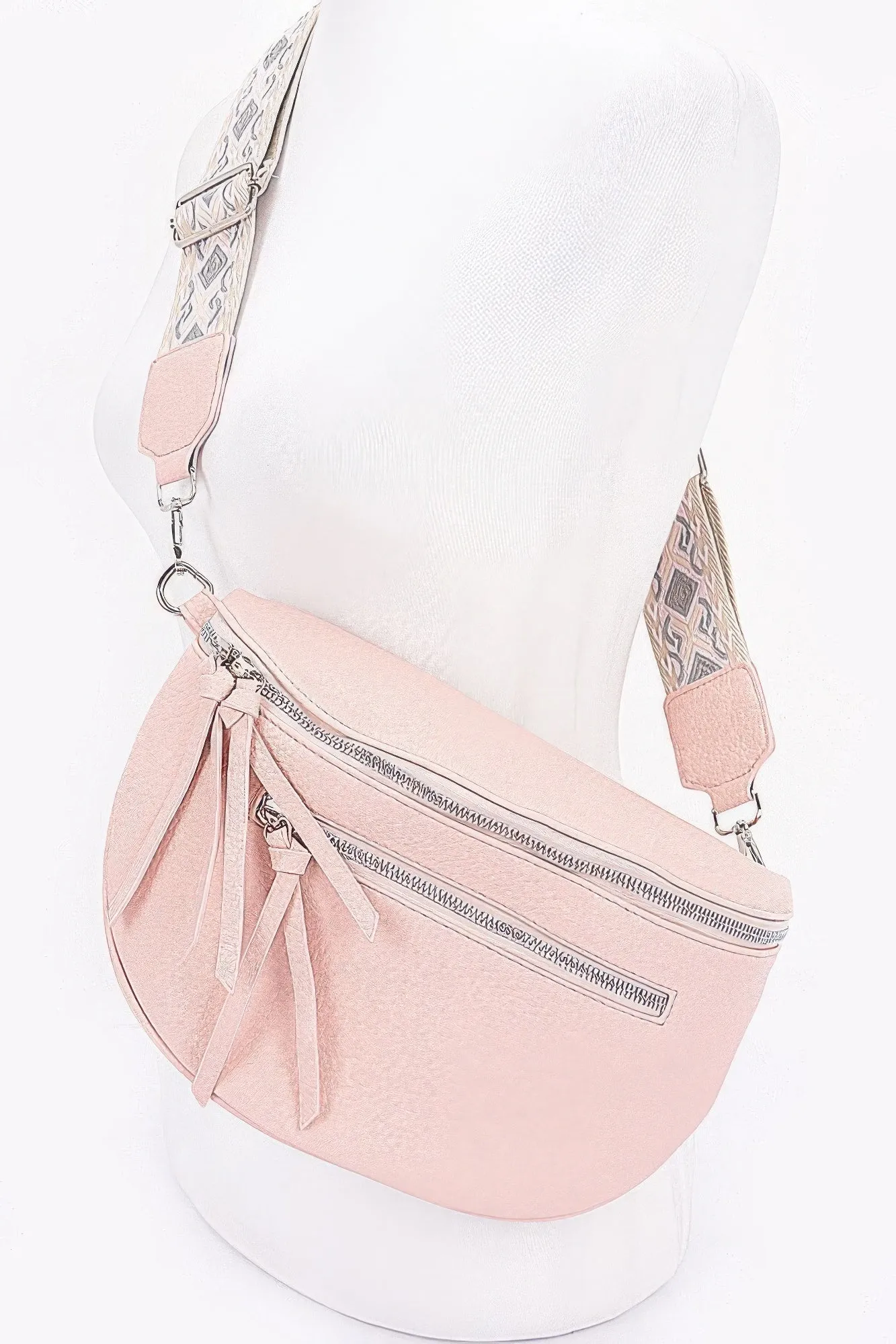 Faux Leather Crossbody Bag Belt