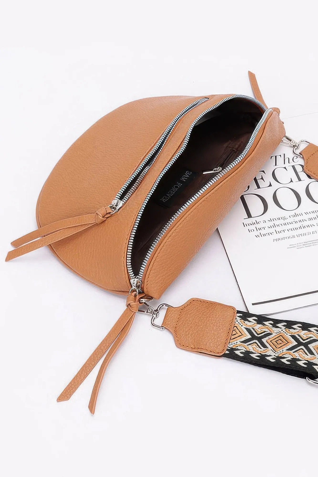 Faux Leather Crossbody Bag Belt