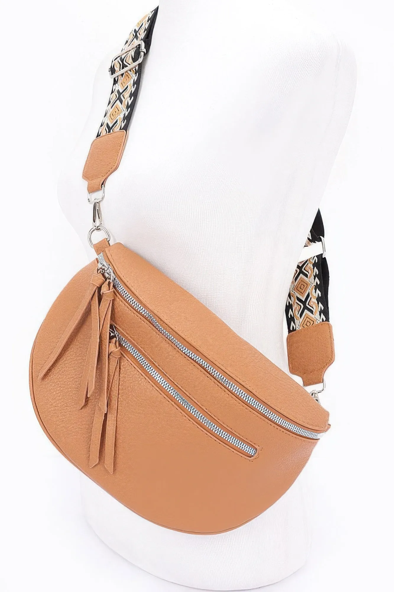Faux Leather Crossbody Bag Belt