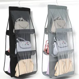 Hanging Handbag Organizer for Wardrobe Closet Transparent Storage Bag Door Wall Clear Sundry Shoe Bag with Hanger Pouch