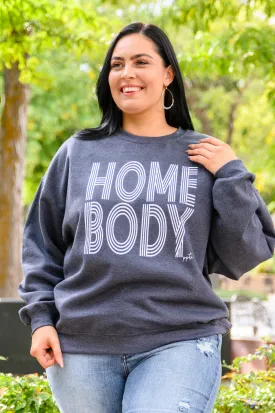 Home Body Sweatshirt In Charcoal
