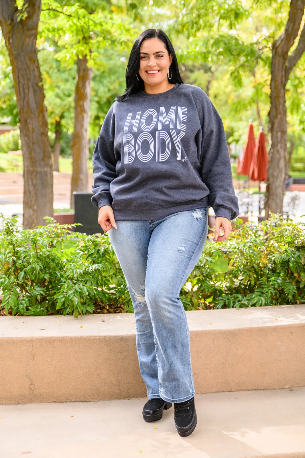 Home Body Sweatshirt In Charcoal