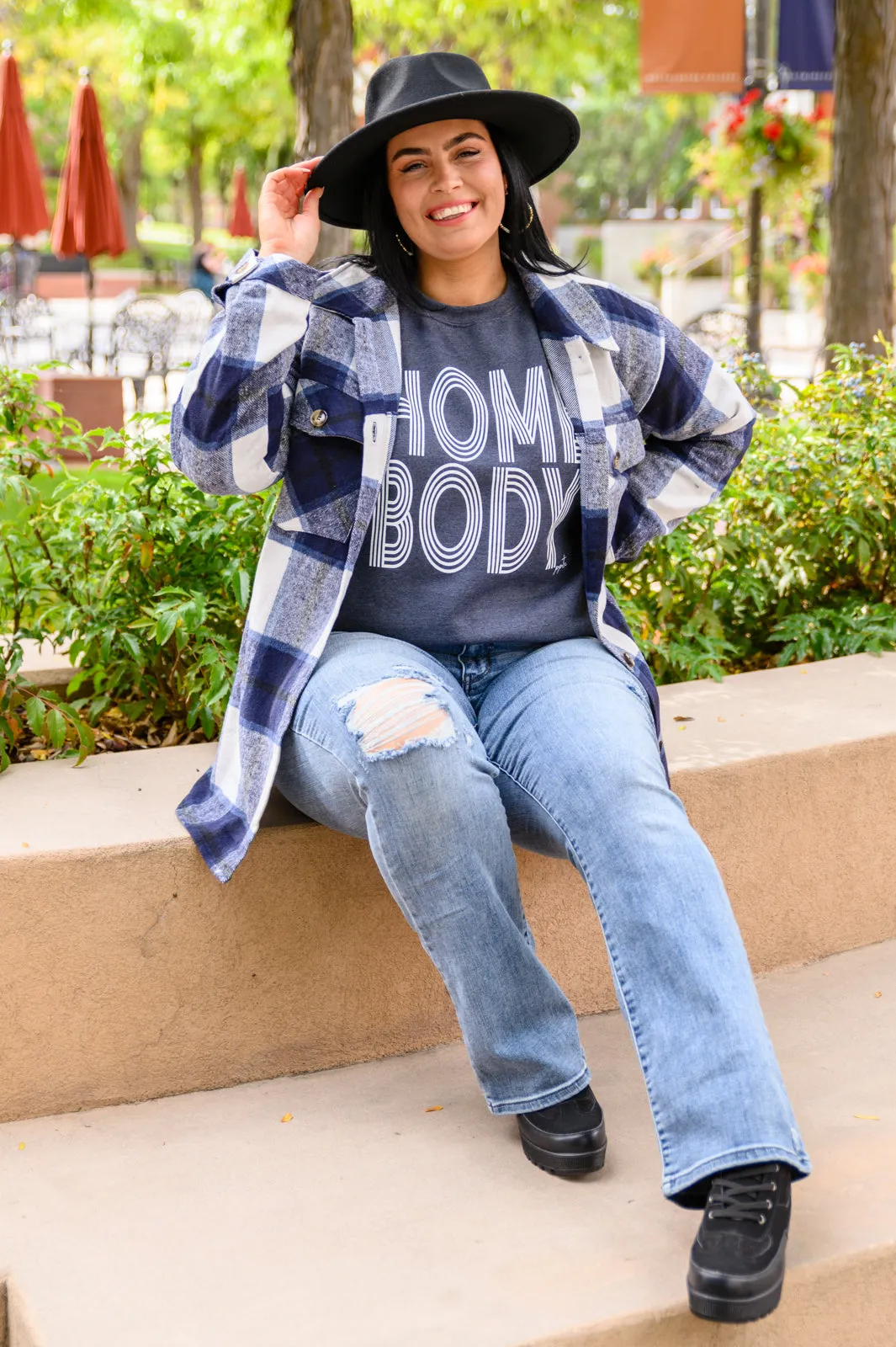 Home Body Sweatshirt In Charcoal