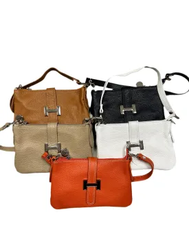 Italian Leather H Bag-Solid