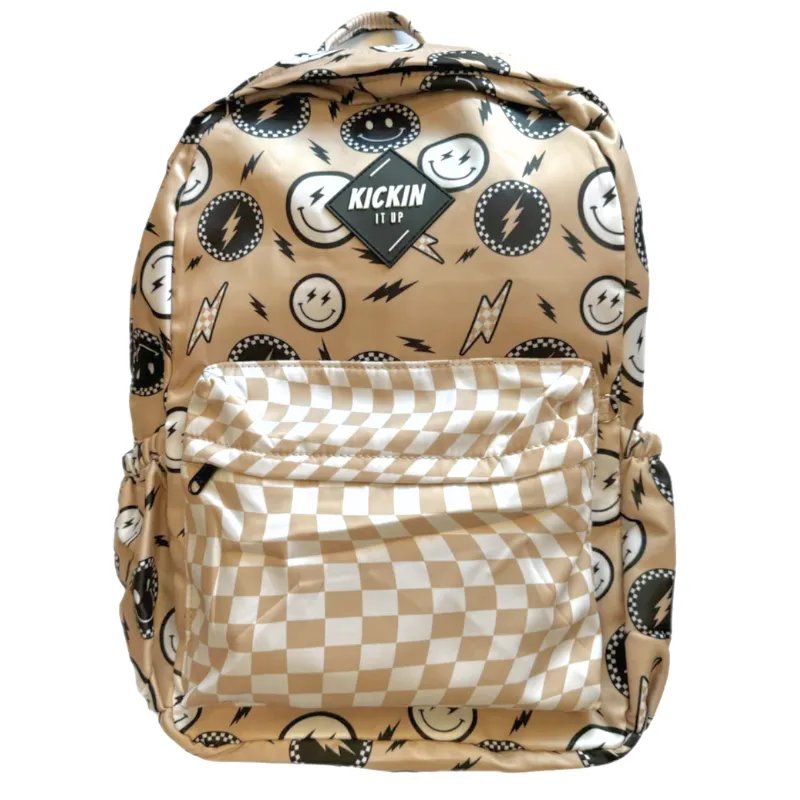 Kickin It Up - Rad Vibes Backpack in Beige - Two Sizes
