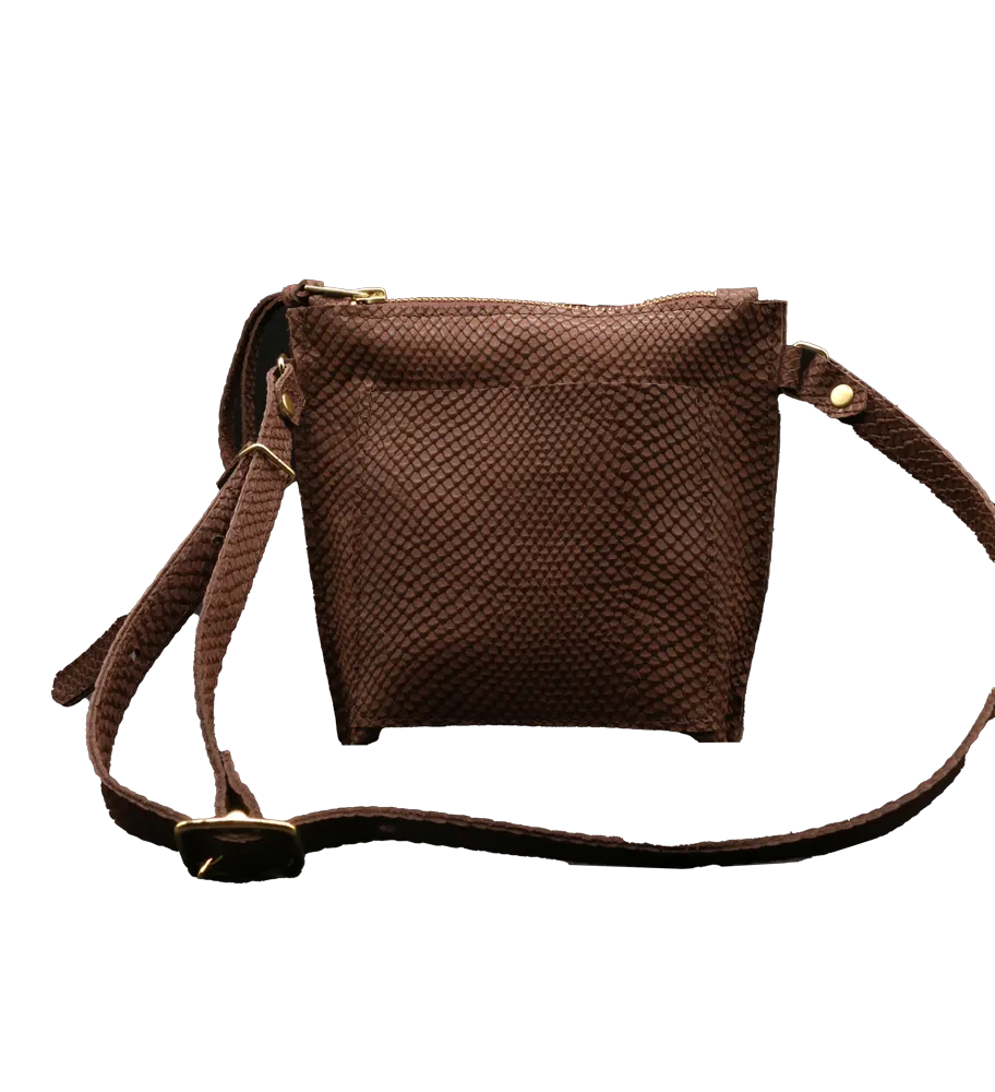 Kitt Belt Bag in Embossed Snake