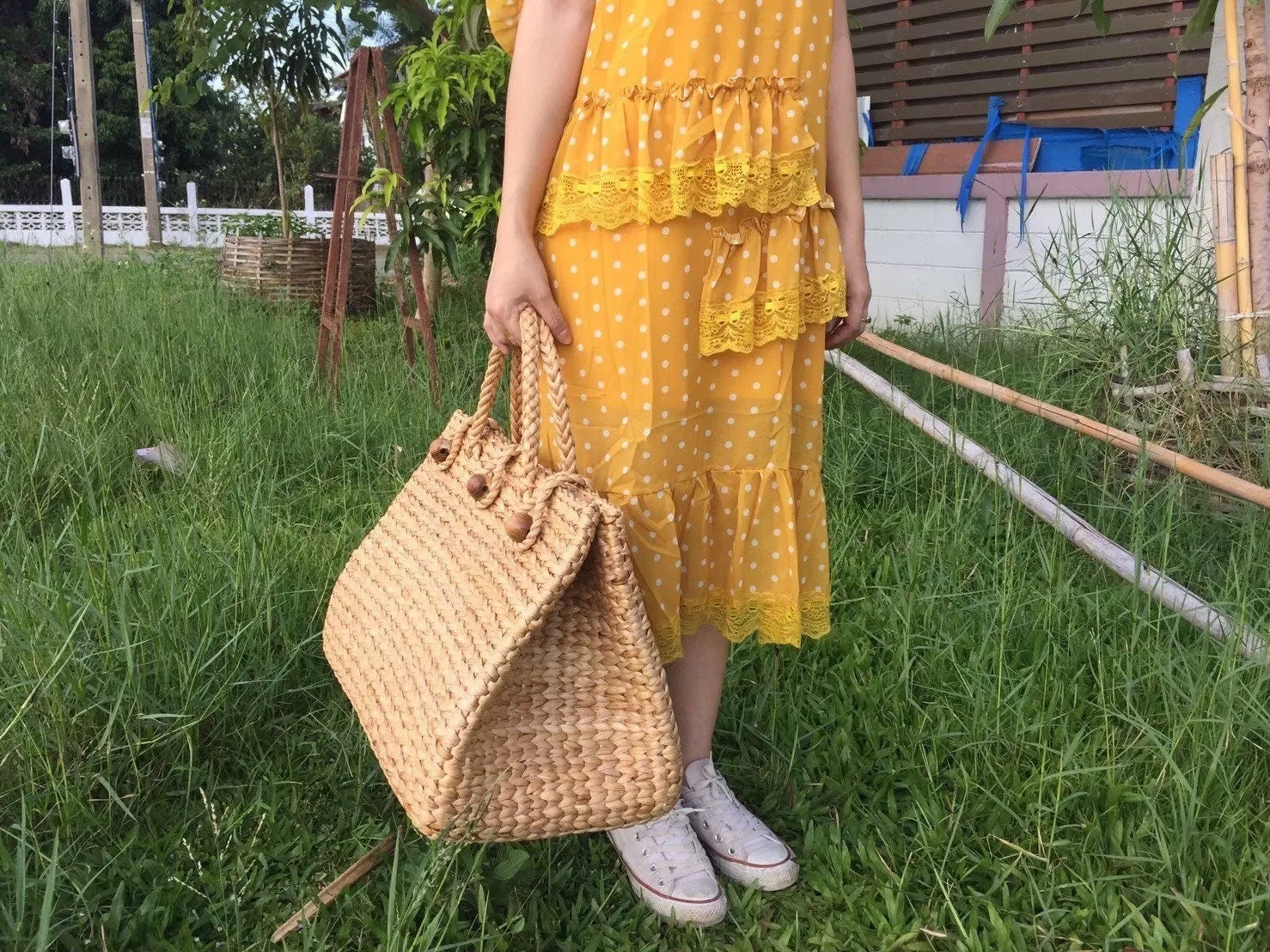 Large beach bag straw Basket