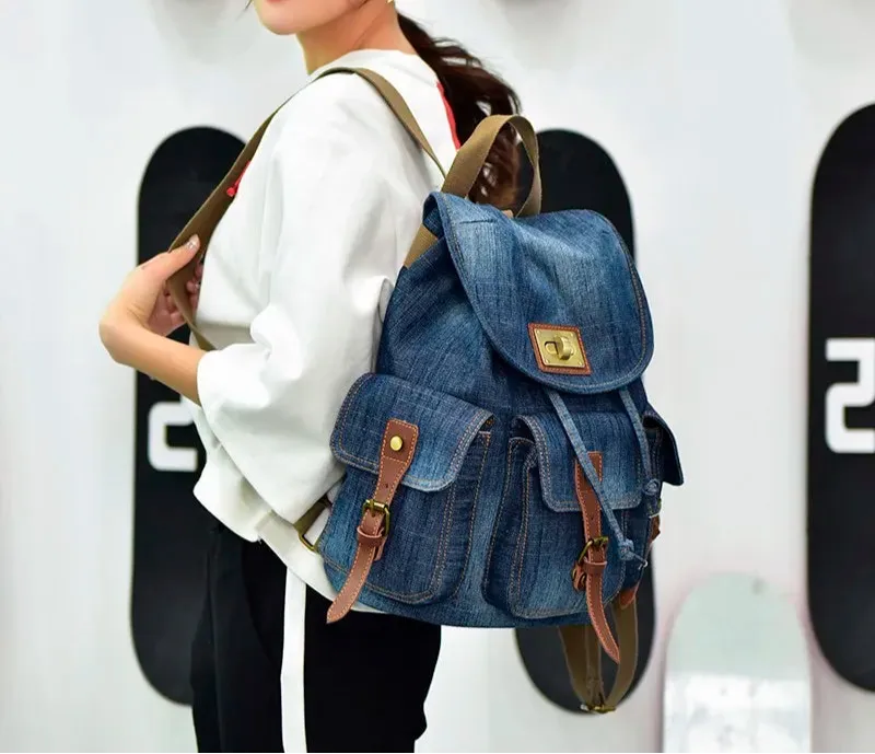 Large Denim Rucksack