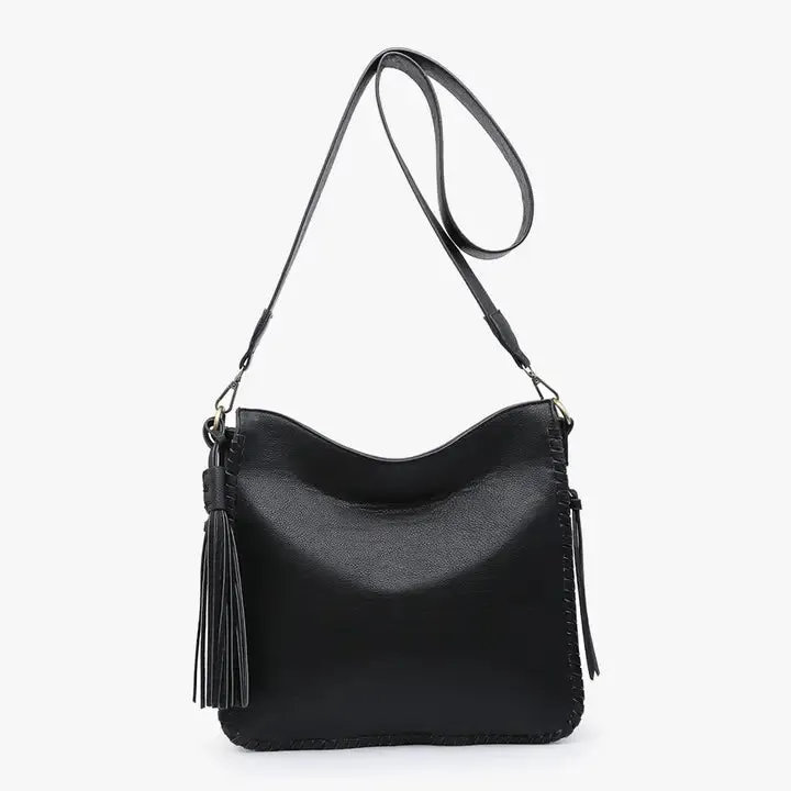 M1888 Black Nina Whipstitch Crossbody