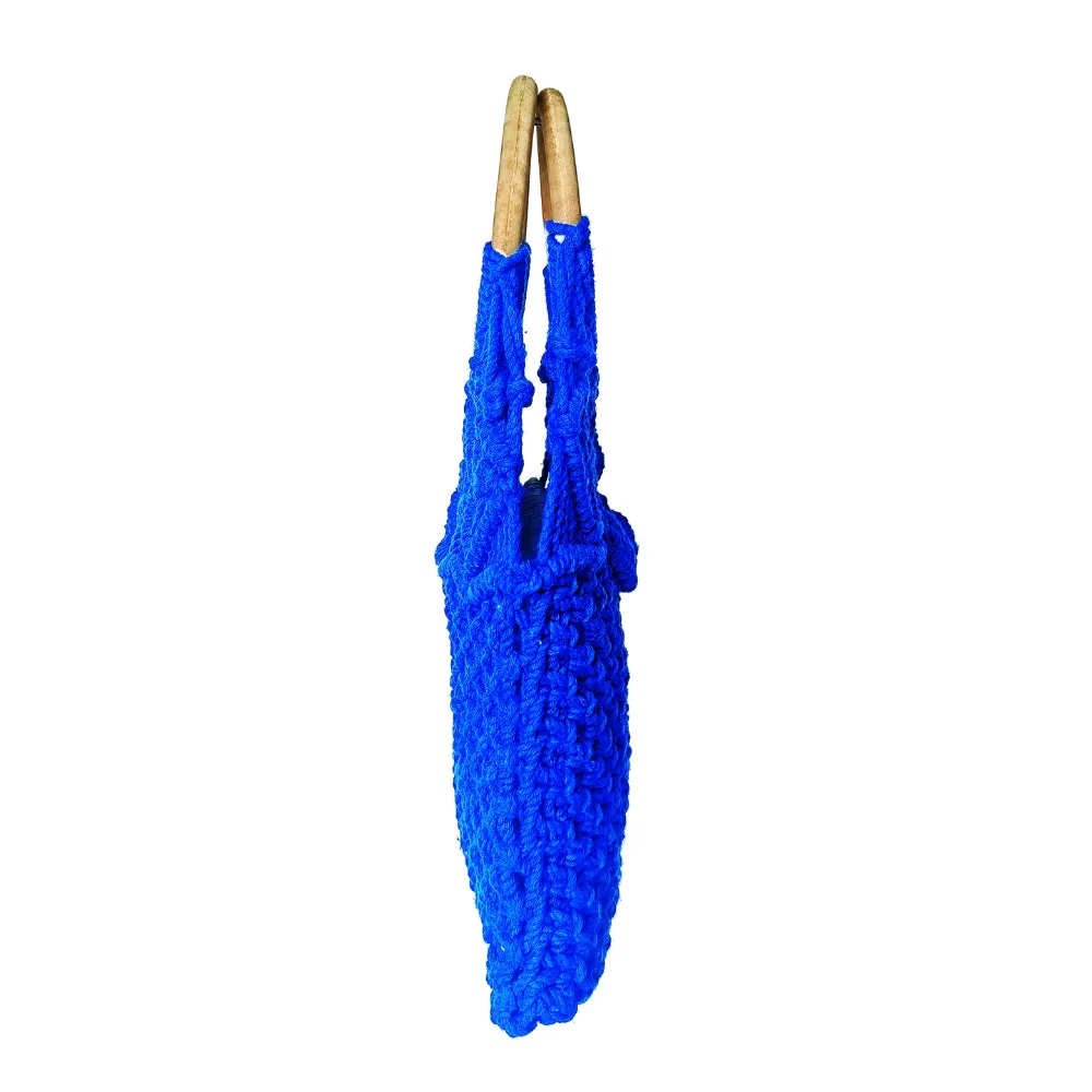 Macrame Stylish Blue Beach Bag Perfect For Women & Girls