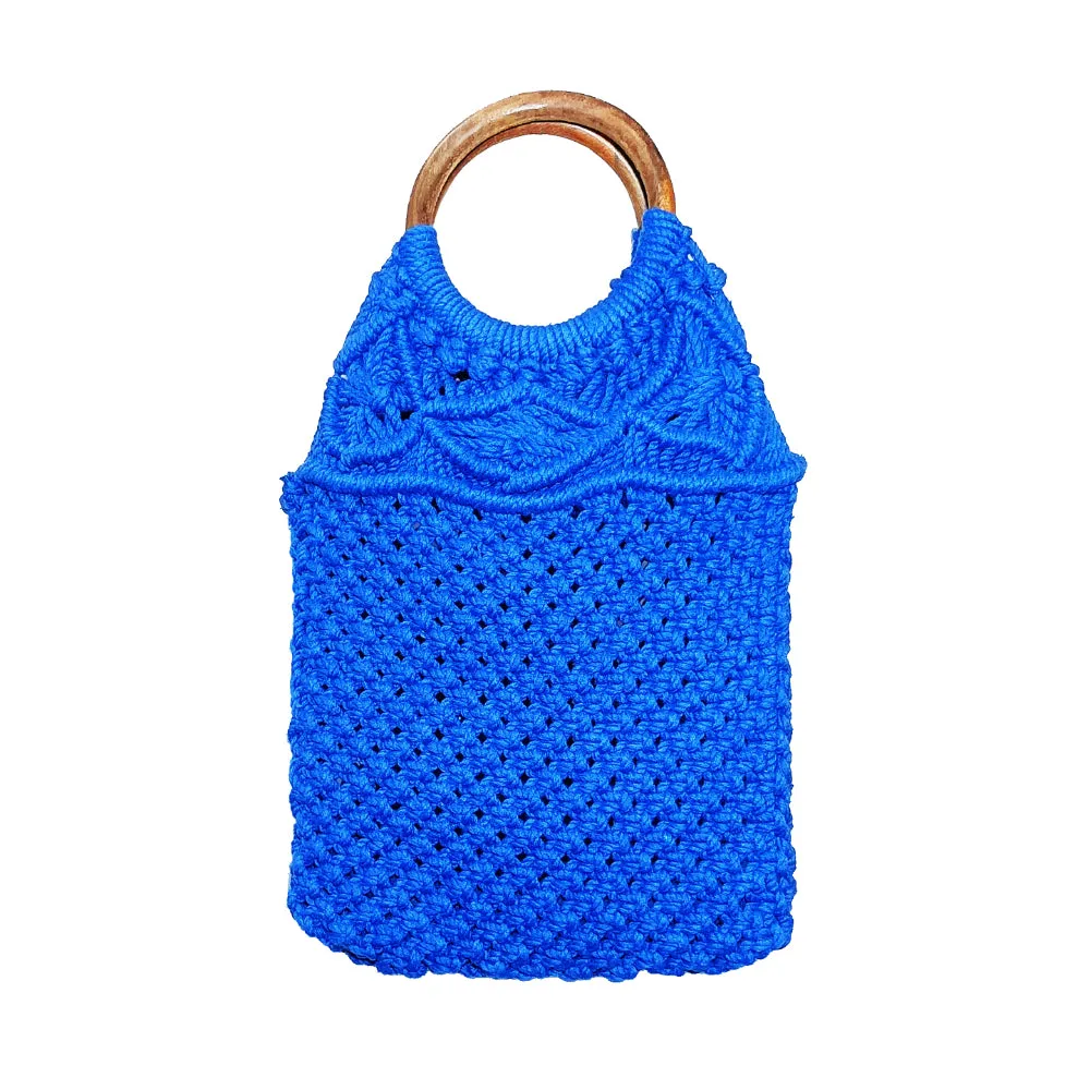 Macrame Stylish Blue Beach Bag Perfect For Women & Girls