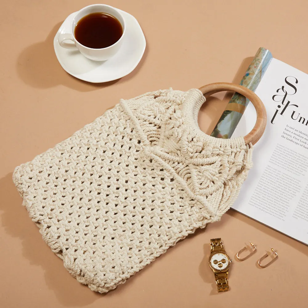 Macrame Stylish White Beach Bag Perfect For Women & Girls