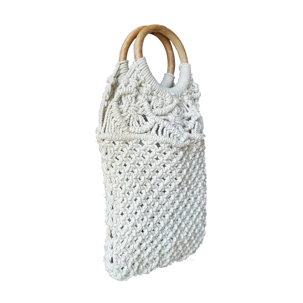Macrame Stylish White Beach Bag Perfect For Women & Girls