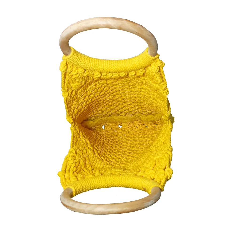 Macrame Stylish Yellow Beach Bag Perfect For Women & Girls