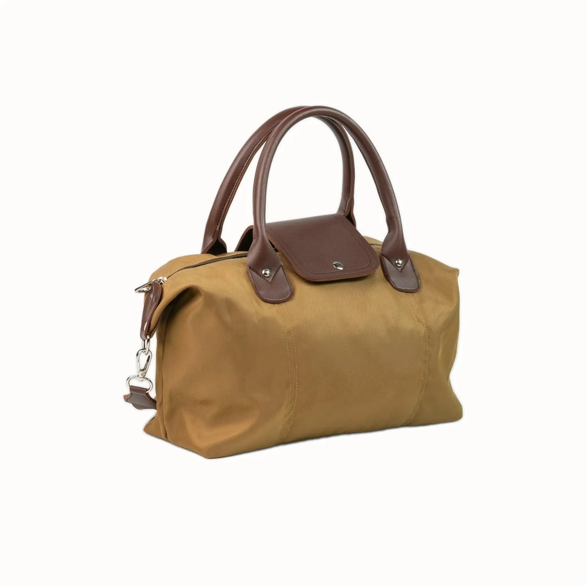 MARTHA Nylon Canvas Tote Bag in Coffee Brown