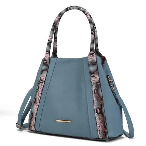 Mia K's Kenna Luxe Faux Snake Embossed Tote Bag from MKF Collection