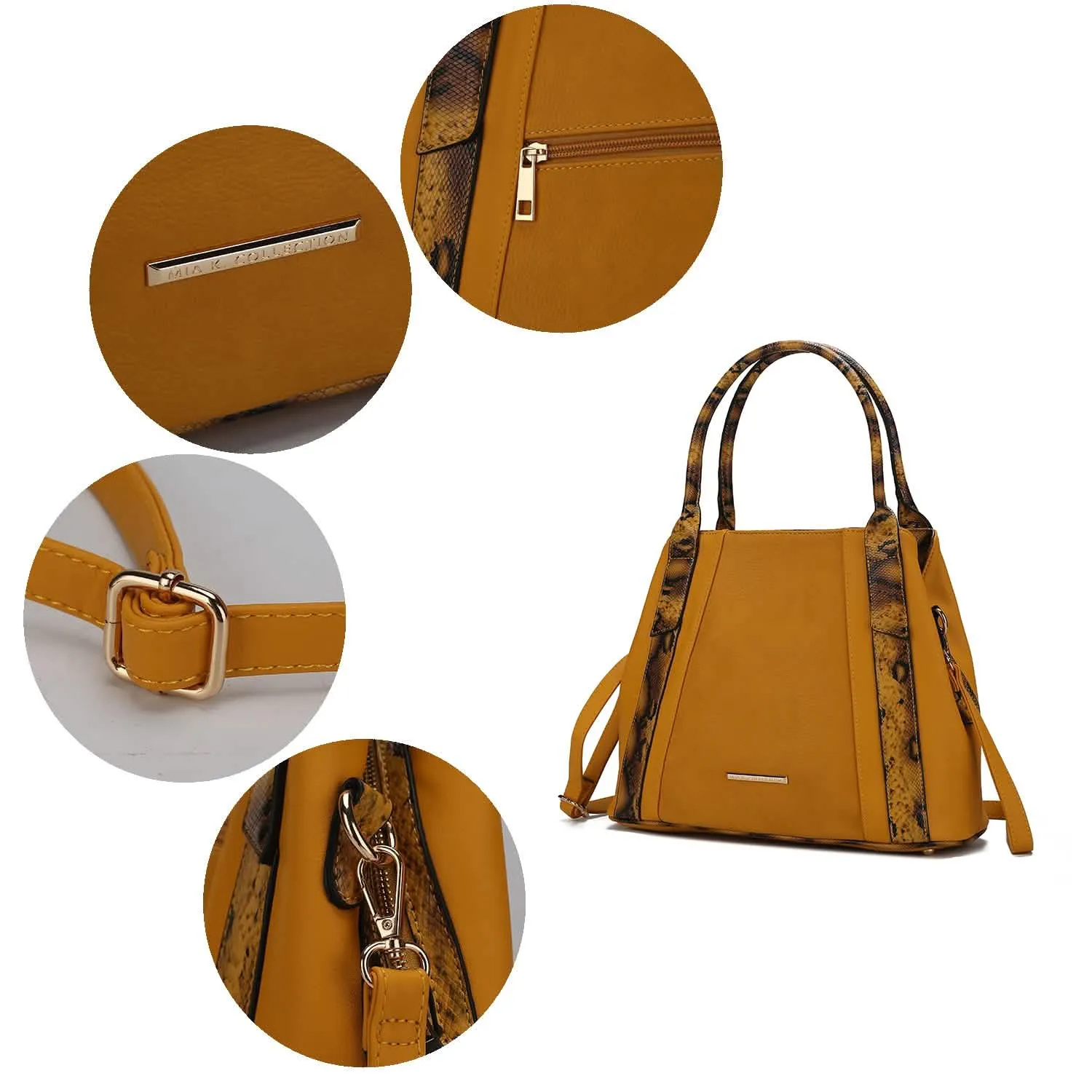 Mia K's Kenna Luxe Faux Snake Embossed Tote Bag from MKF Collection