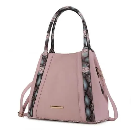 Mia K's Kenna Luxe Faux Snake Embossed Tote Bag from MKF Collection