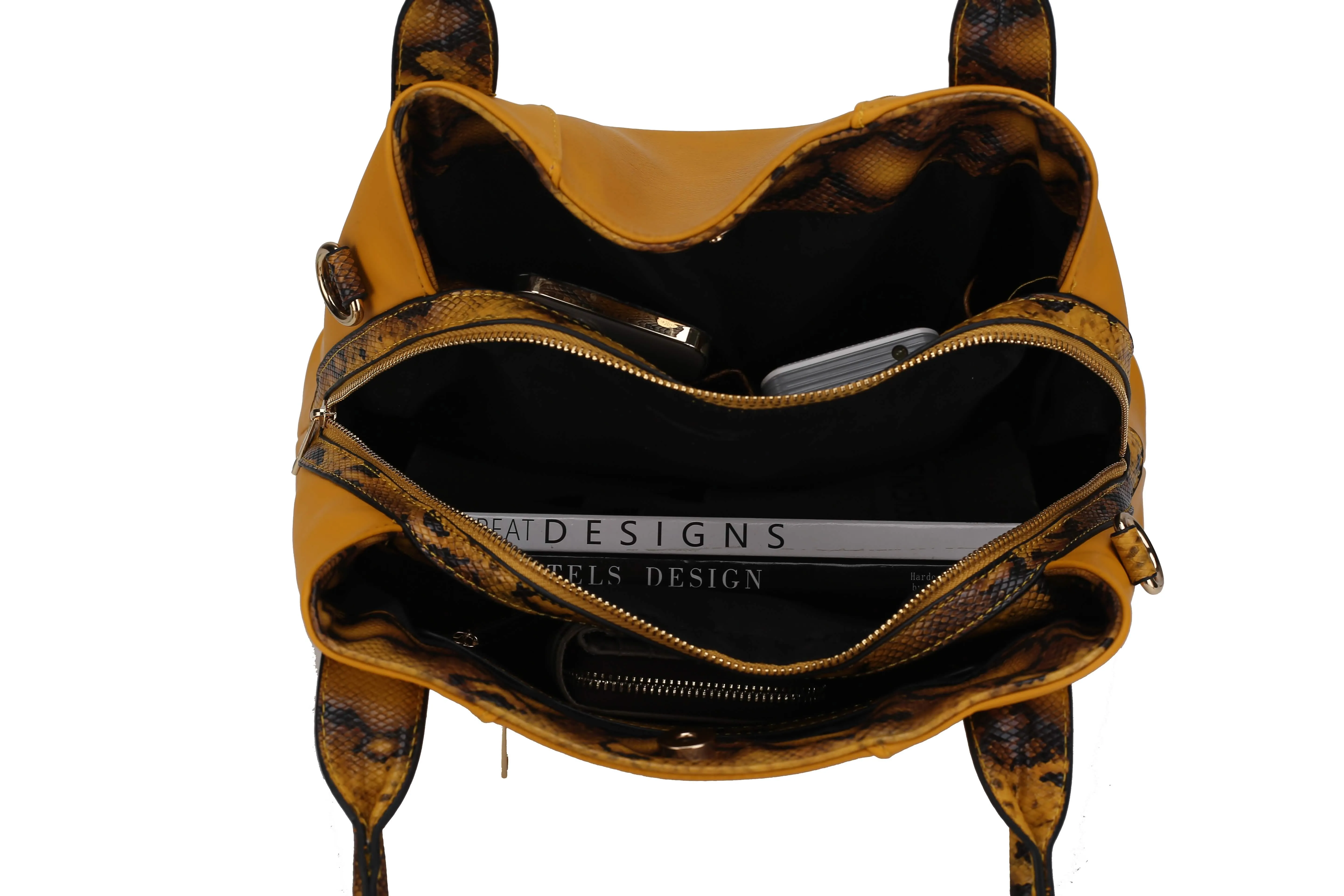 Mia K's Kenna Luxe Faux Snake Embossed Tote Bag from MKF Collection