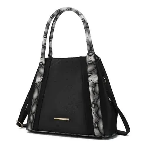 Mia K's Kenna Luxe Faux Snake Embossed Tote Bag from MKF Collection