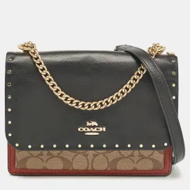 Multicolor Signature Coated Canvas, Python Embossed and Leather Mini Klare Shoulder Bag