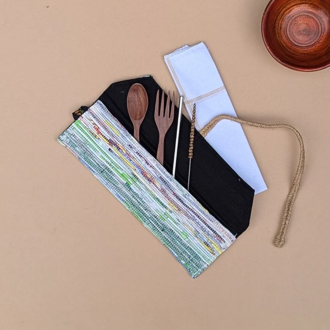Multicolored Upcycled Handwoven Cutlery Kit (CK1224-018) PS_W