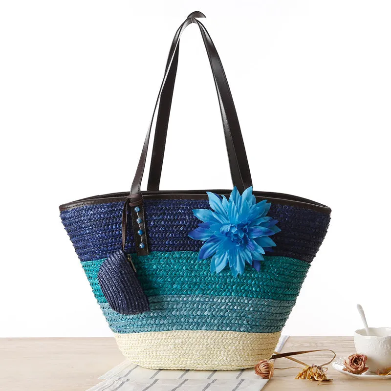 Paziye Straw Beach Bags Tote Bag Hobo Summer Handwoven Shoulder Bag