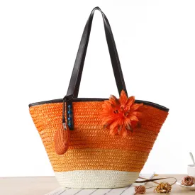 Paziye Straw Beach Bags Tote Bag Hobo Summer Handwoven Shoulder Bag