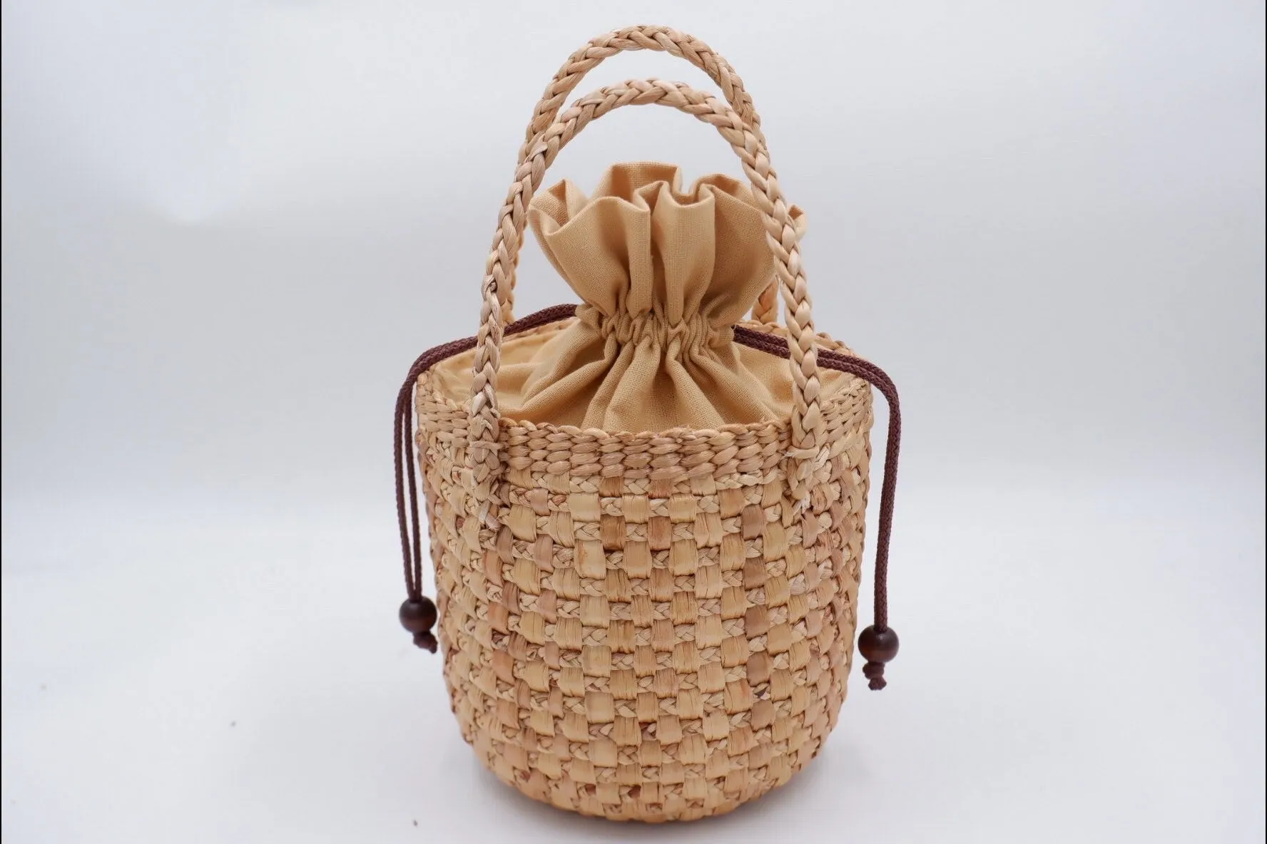 Personalized Pompom bucket bag