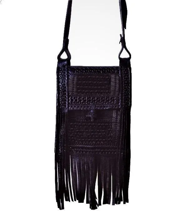 Rebel Leather Messenger Bag - Black - Atlas