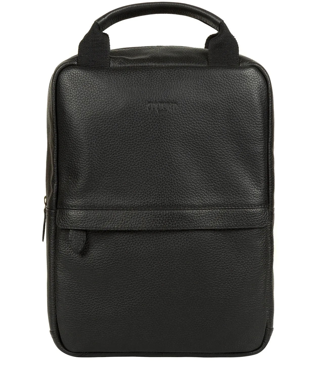'Revolution' Black Leather Backpack