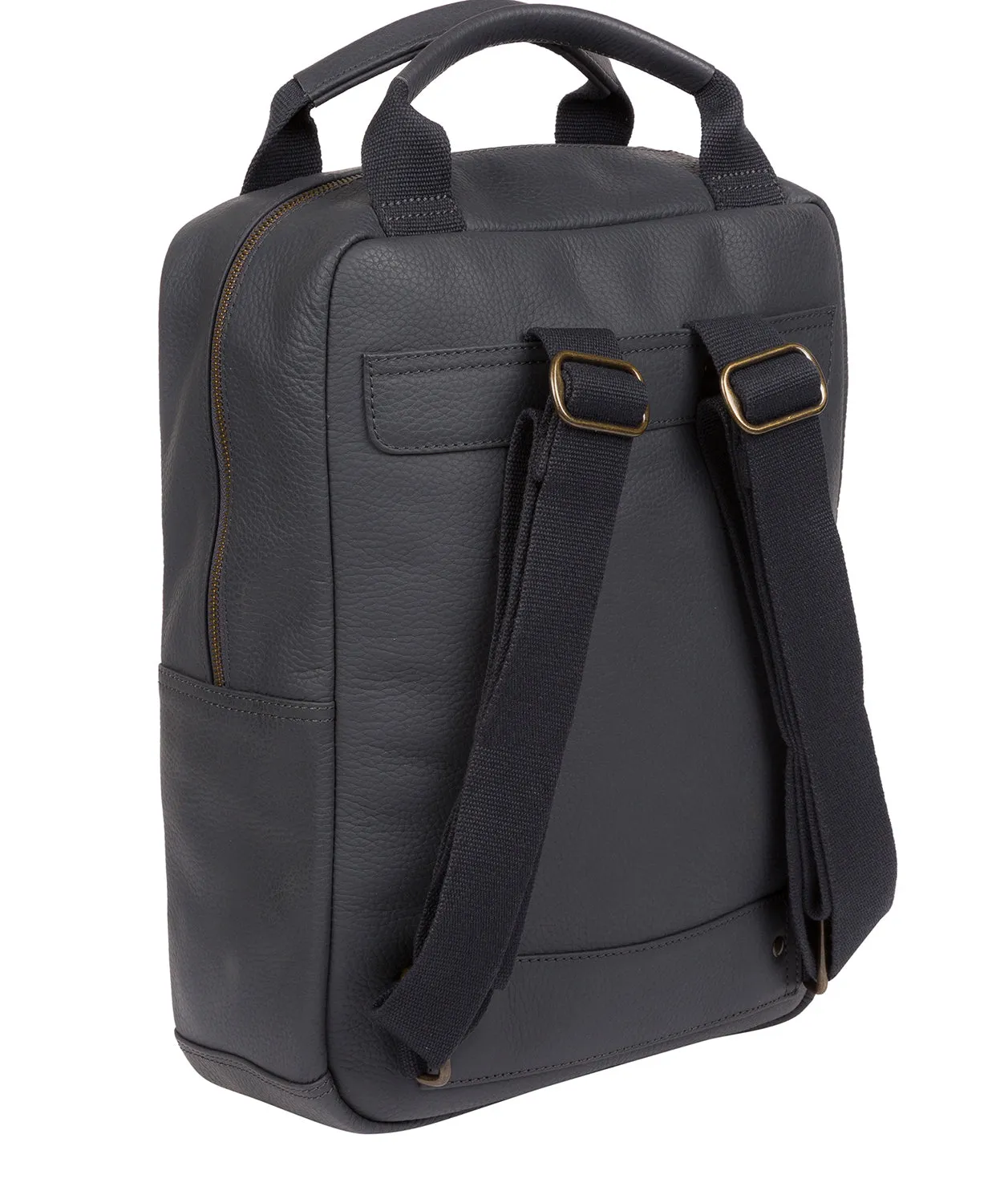 'Revolution' Dark Grey Leather Backpack