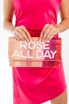 Rosé All Day Beaded Clutch - Pink