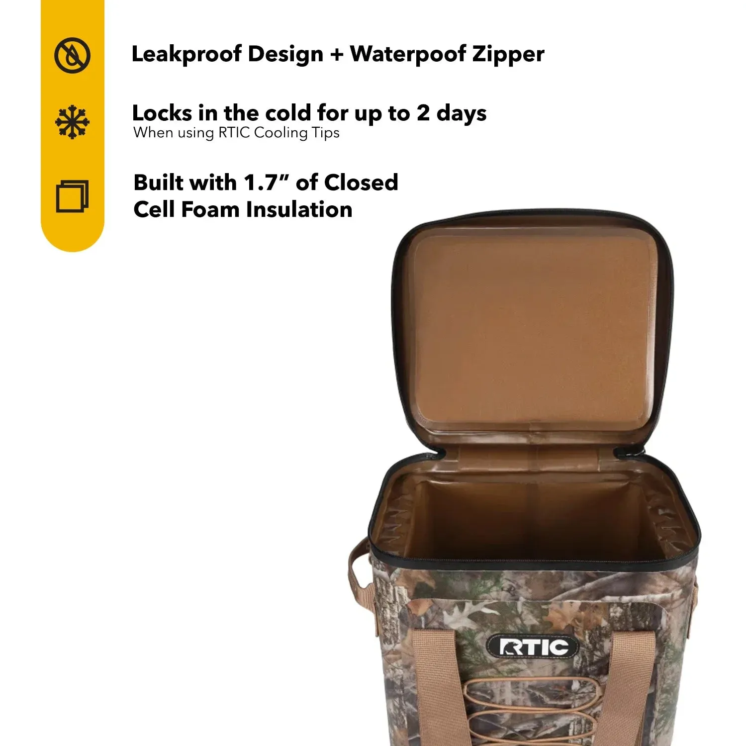 RTIC 24 Can Backpack Cooler with Waterproof Zipper, Kanati Camo