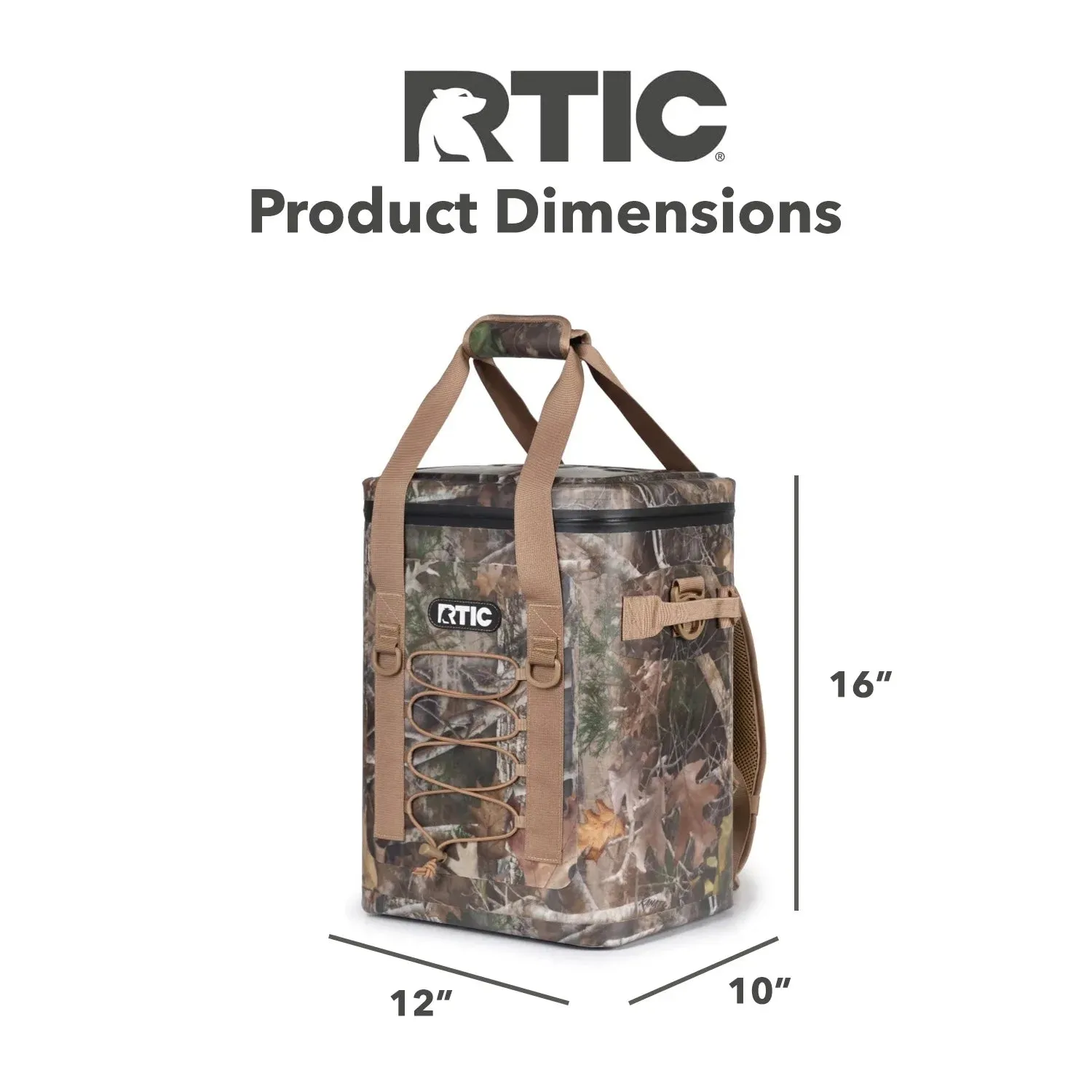 RTIC 24 Can Backpack Cooler with Waterproof Zipper, Kanati Camo