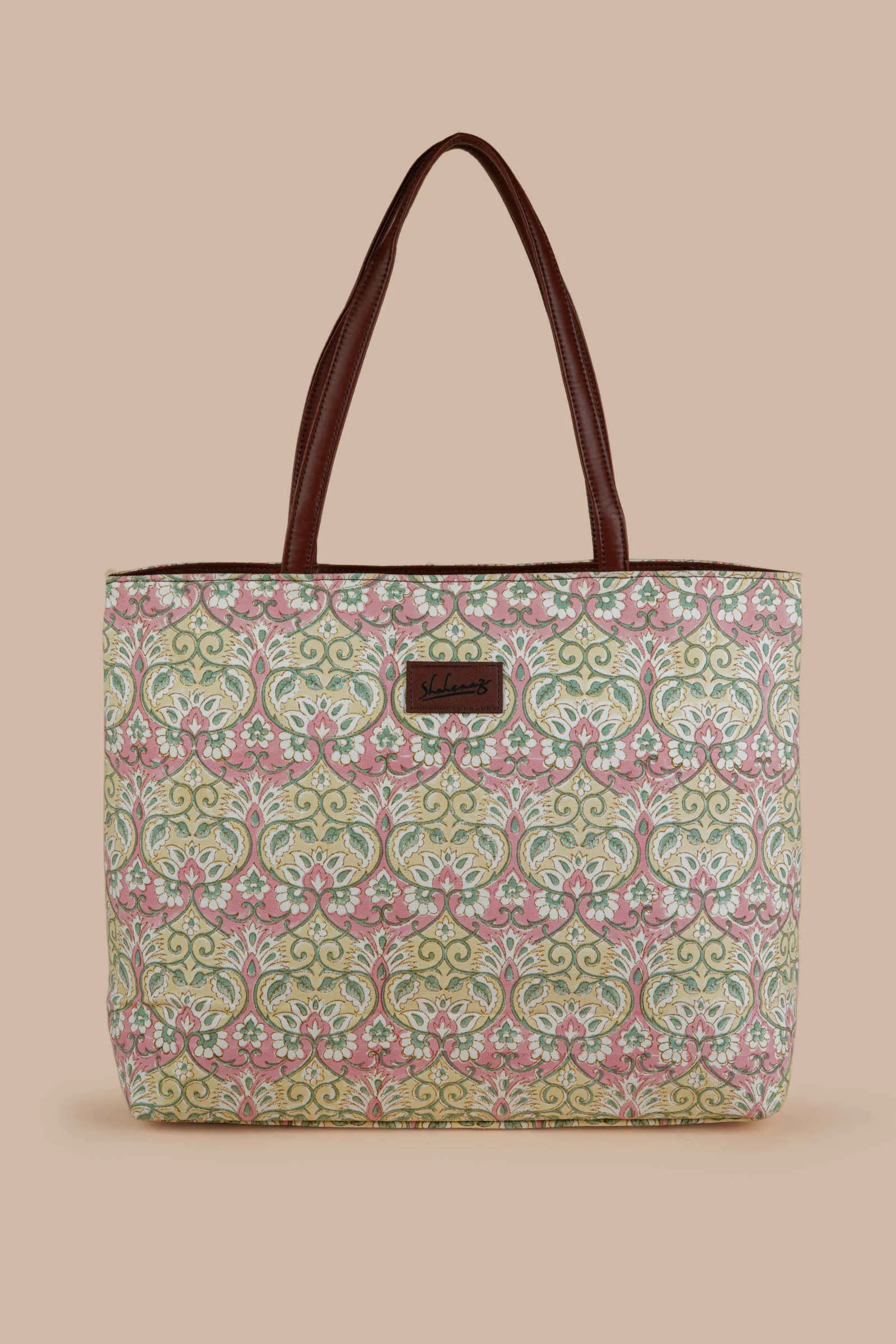 Russian Roulette Hand Block Printed Yellow Classic Tote Bag