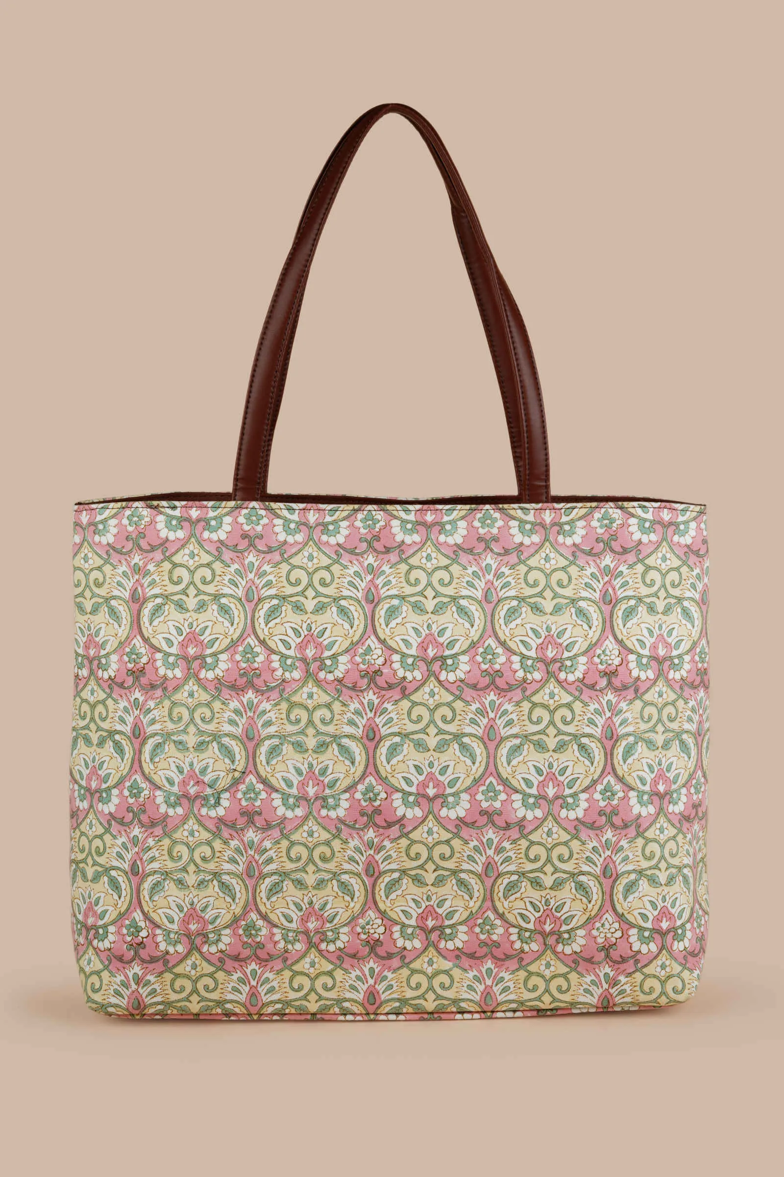 Russian Roulette Hand Block Printed Yellow Classic Tote Bag