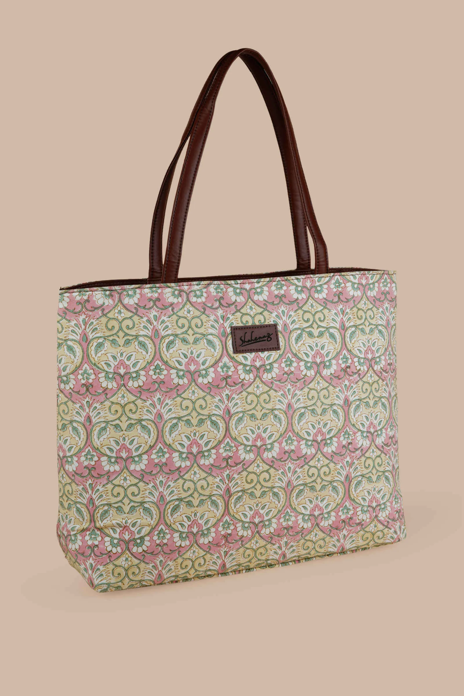 Russian Roulette Hand Block Printed Yellow Classic Tote Bag