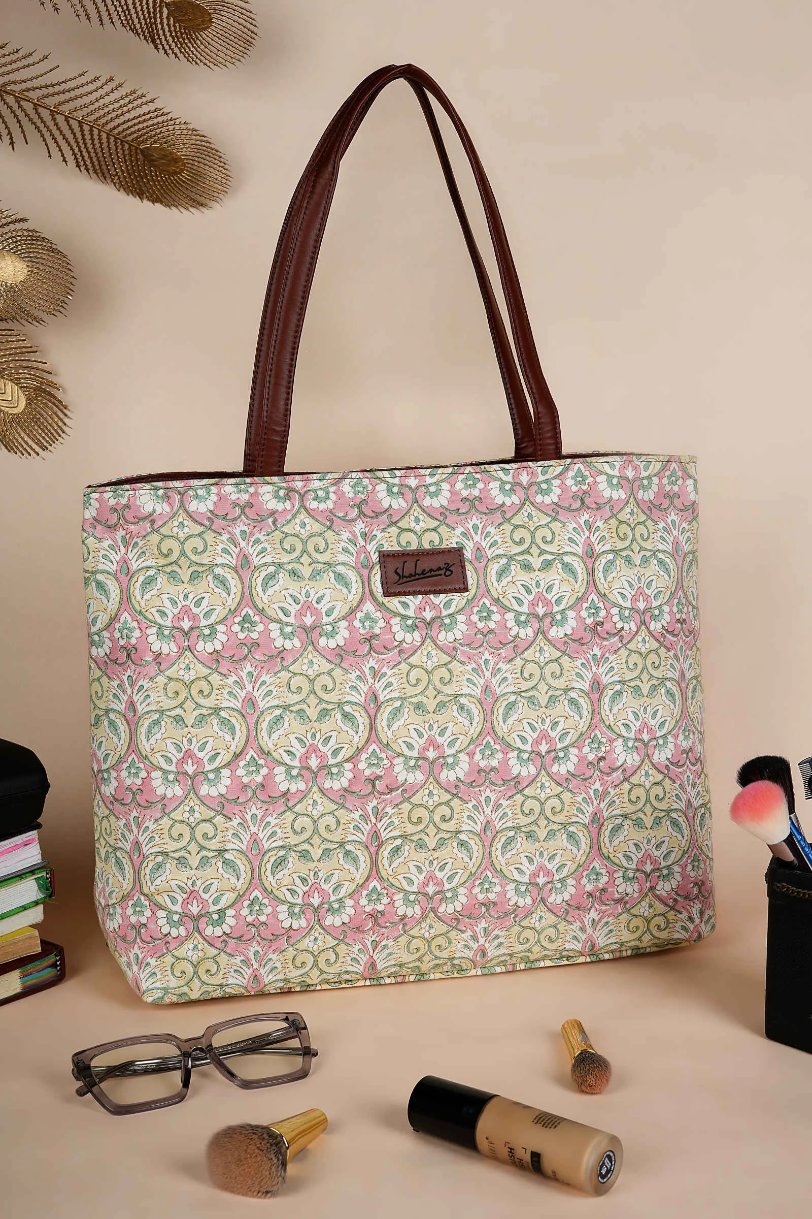 Russian Roulette Hand Block Printed Yellow Classic Tote Bag