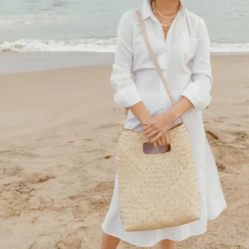 Salty Oversized Woven Straw Tote