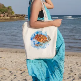 Sea Turtle Waves Beach Tote