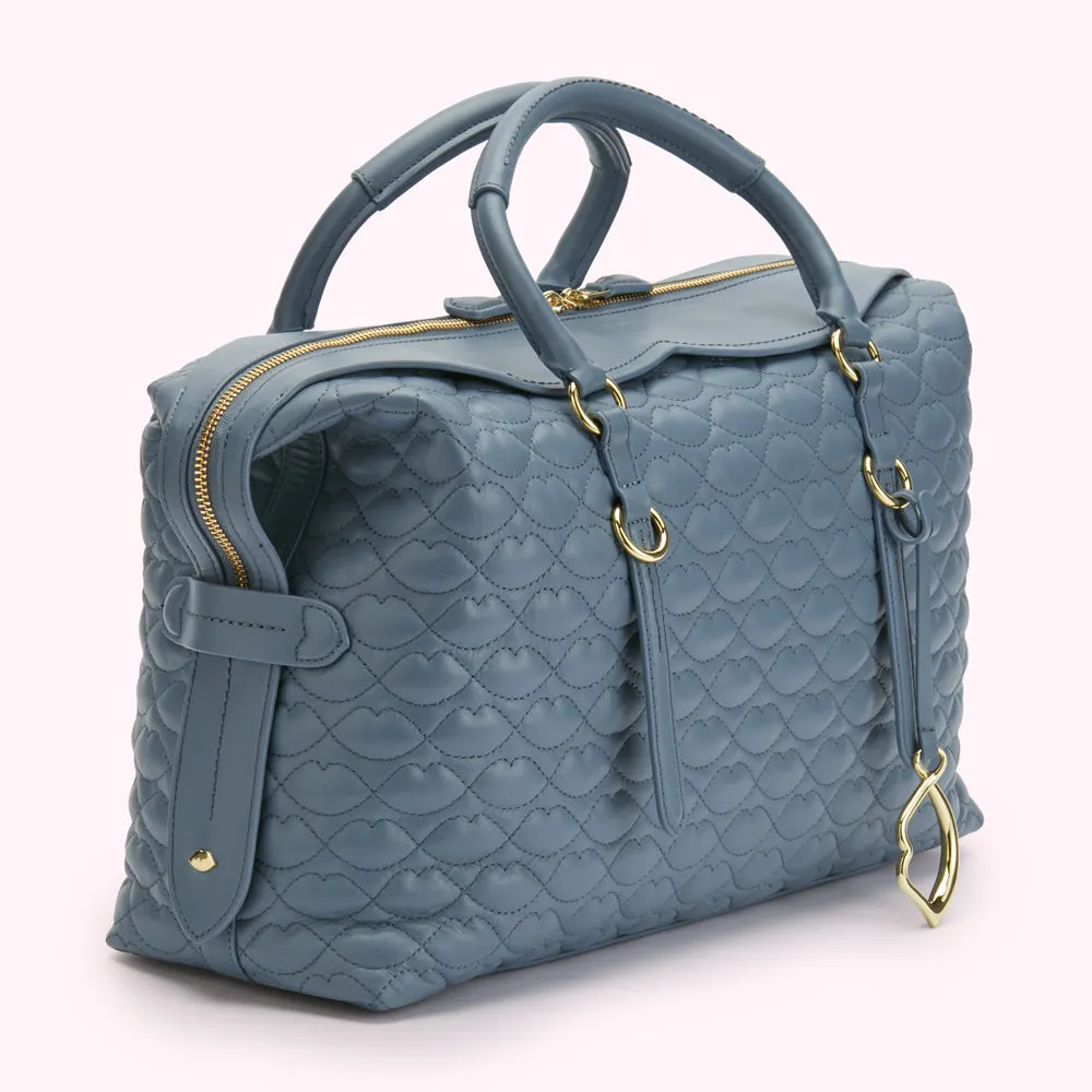 SEAL QUILTED LIP TAYLOR LEATHER HANDBAG