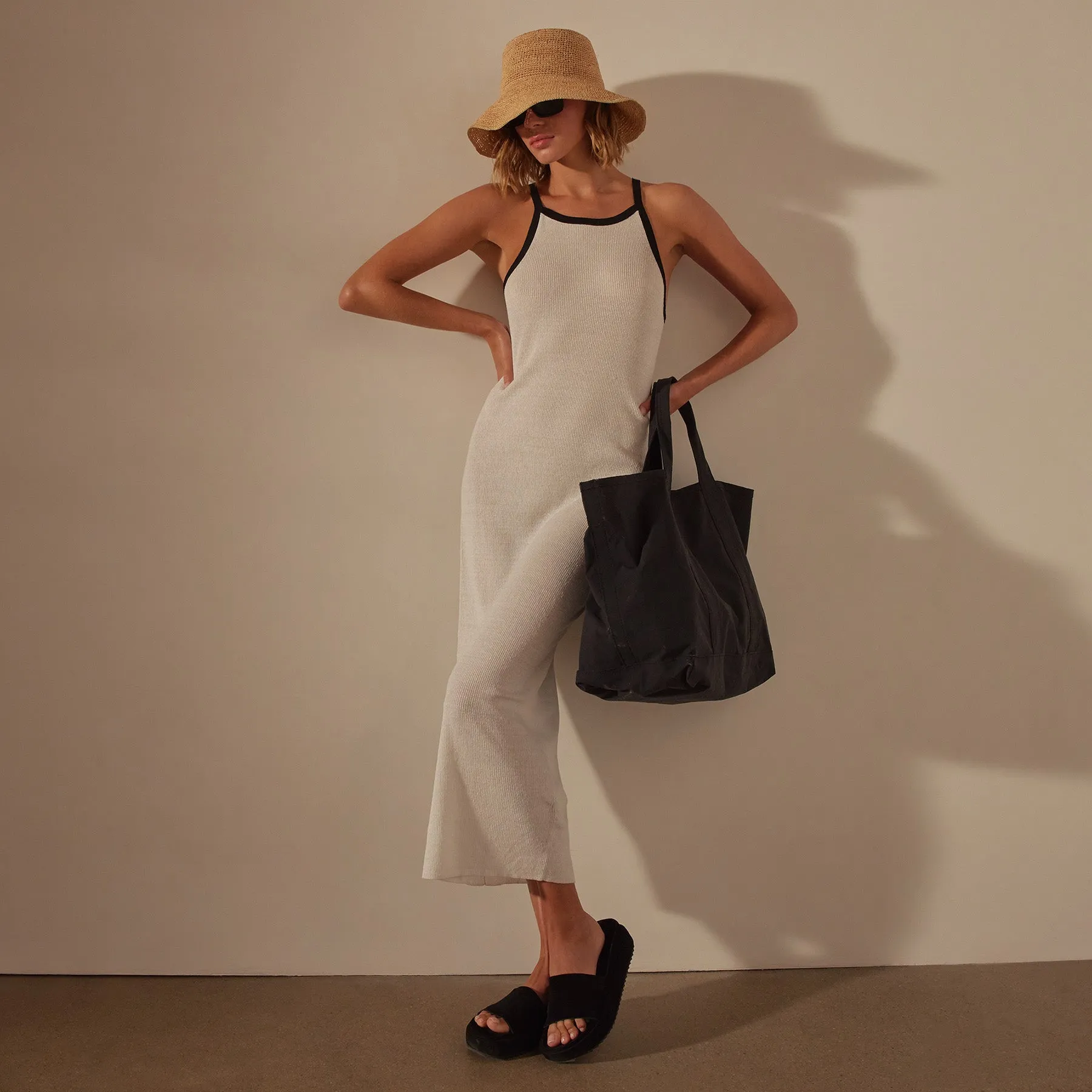 Small Matte Nylon Tote - Black