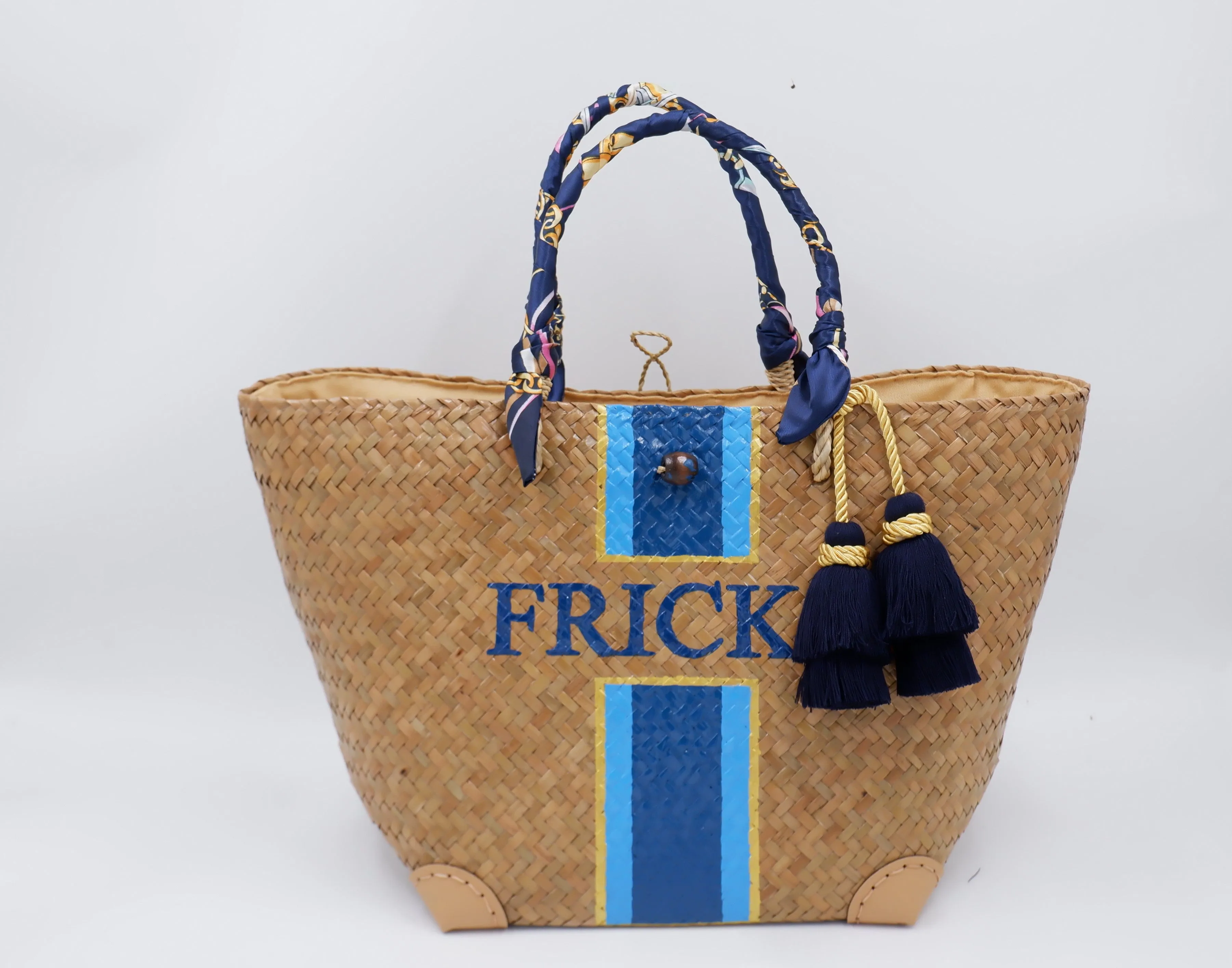straw beach tote bag / personalized gift bags for wedding /  bachelorette party bag / straw beach bag