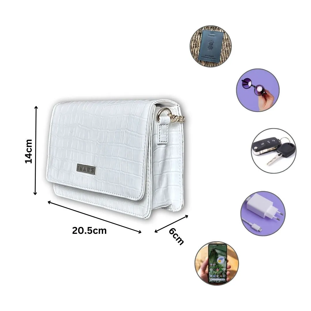 Stylish White Crossbody Bag Perfect for Women and Girls