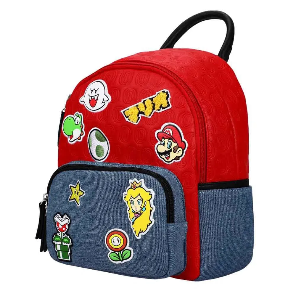 Super Mario - Game Character Patches Mini Backpack (Embossed) - Bioworld