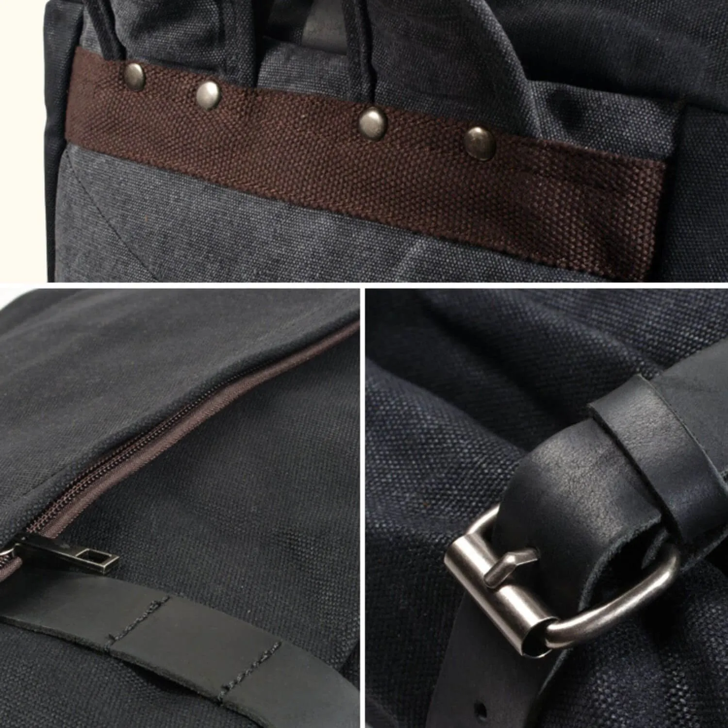 The Road Warrior - Waxed Canvas Motorcycle Backpack