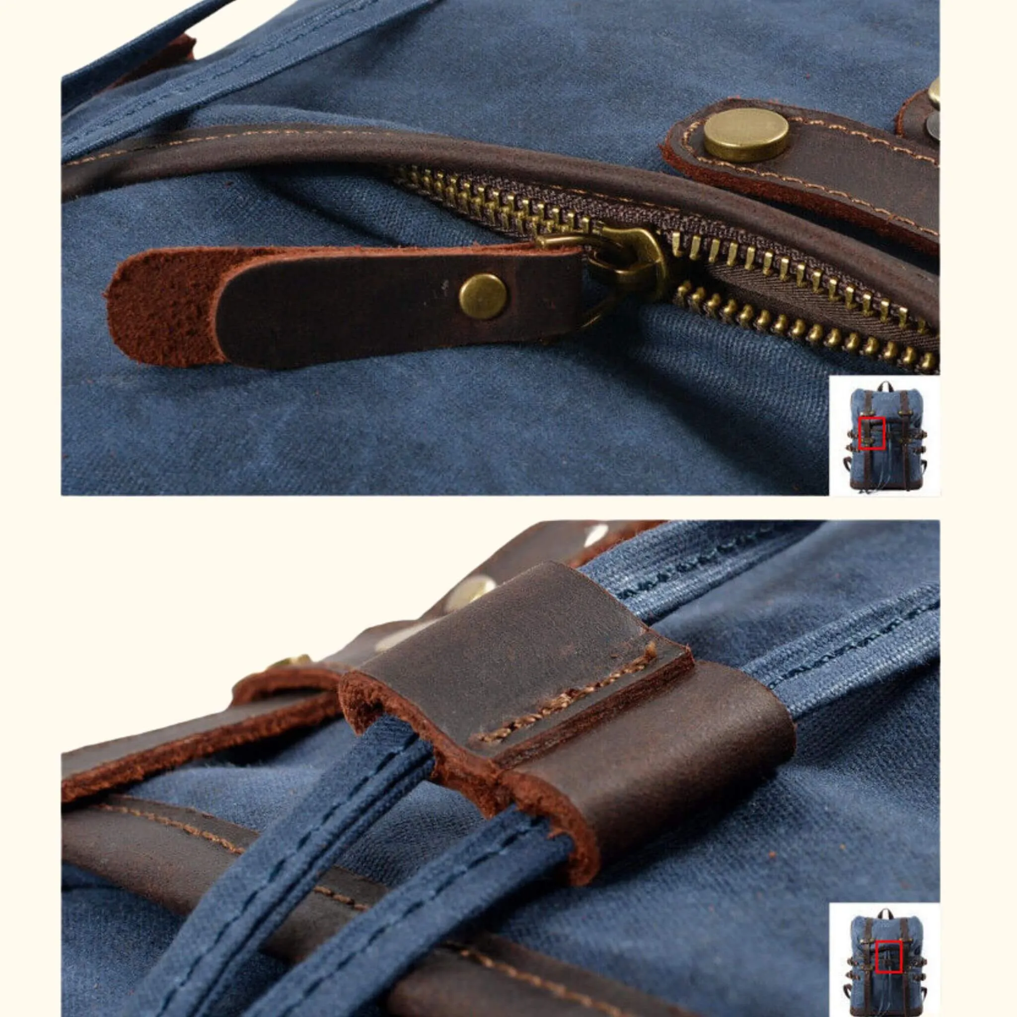 The Roamer - Vintage Canvas Hiking Backpack