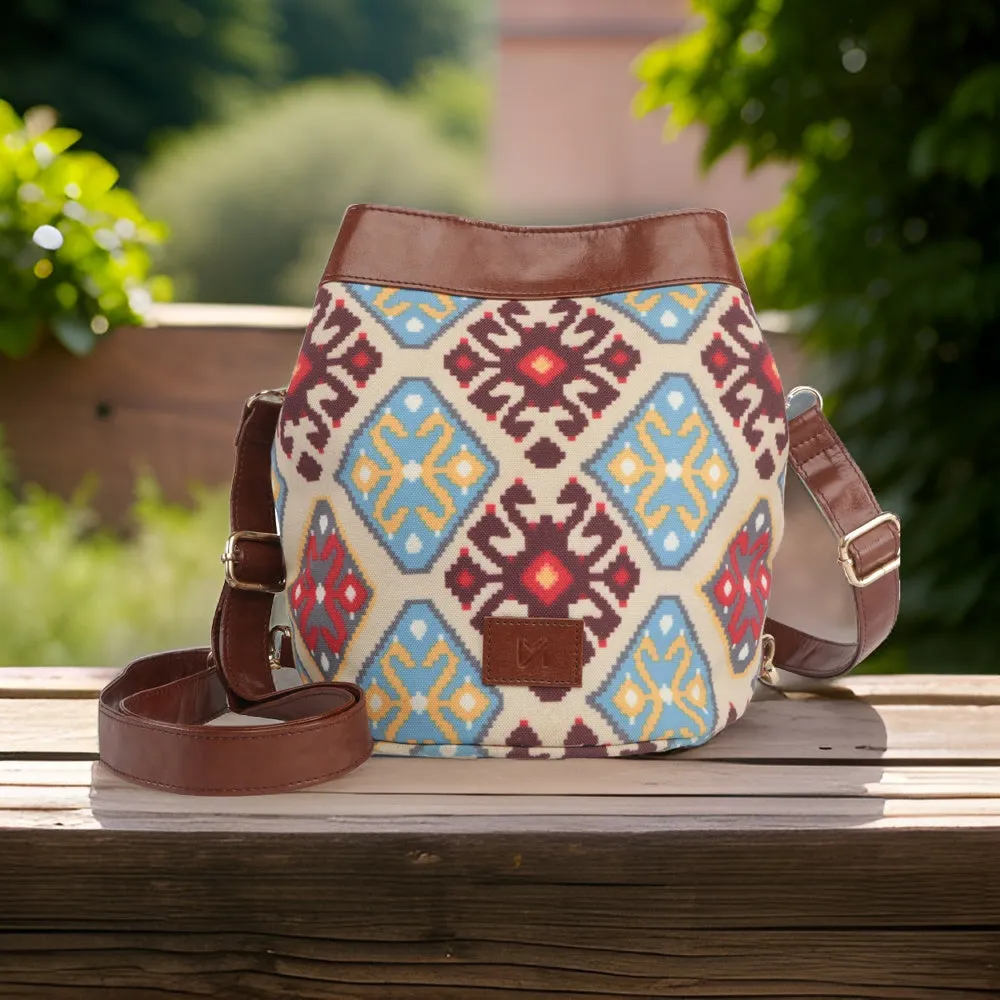 Versatile Blue Yellow Shoulder Bag Perfect For Women & Girls