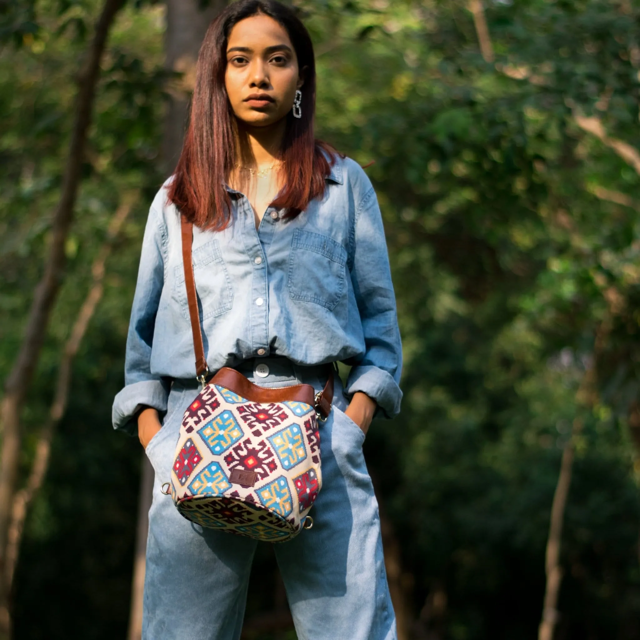 Versatile Blue Yellow Shoulder Bag Perfect For Women & Girls